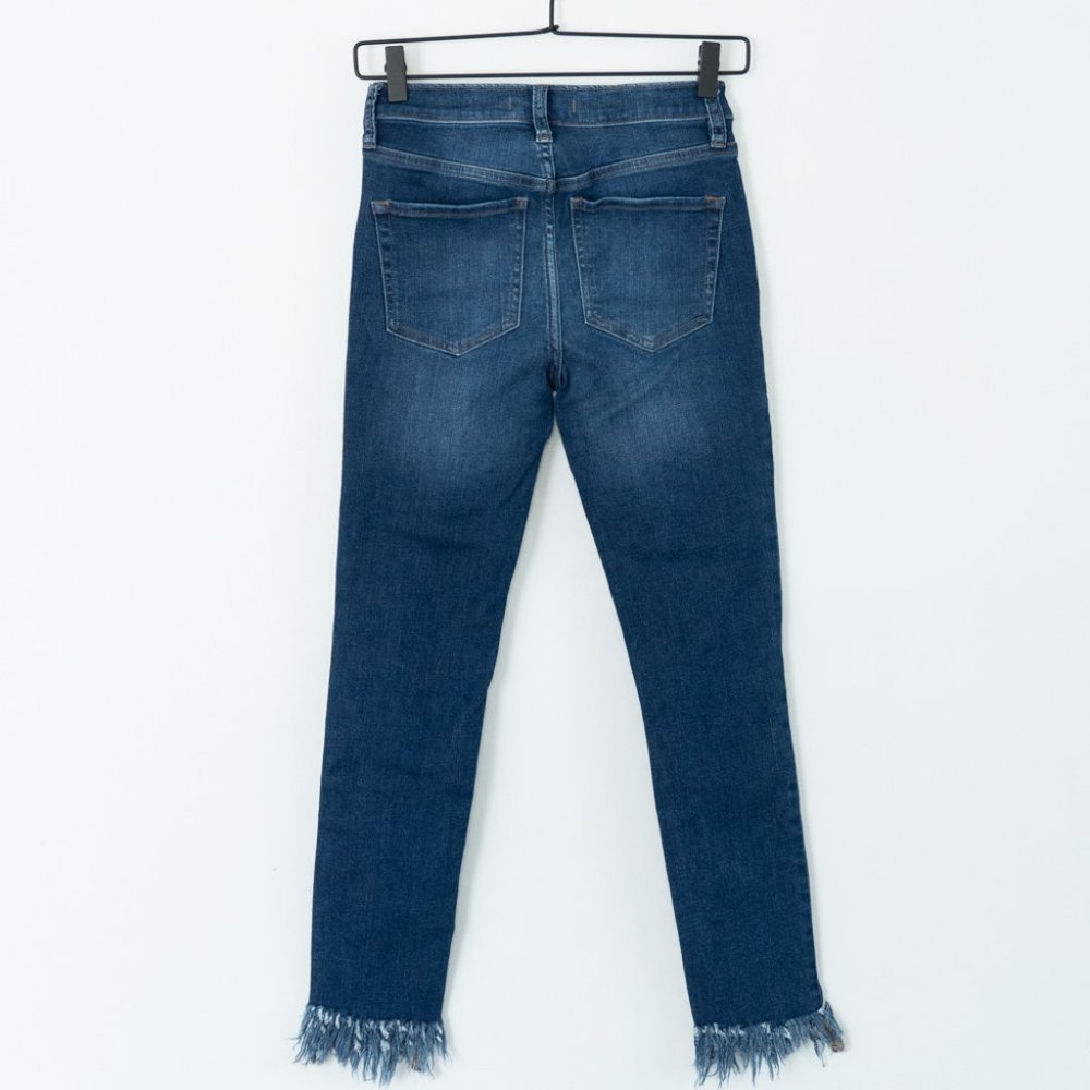 Free People Womens Great Heights Fray Distressed Skinny Jean Size 24 Blue - Picture 6 of 9